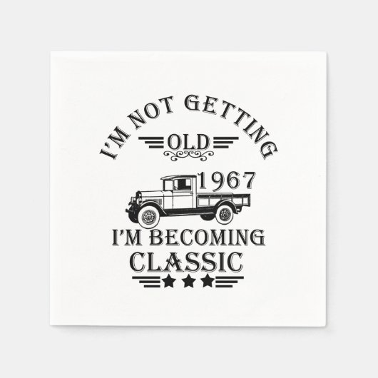 Geboren in 1967  verjaardagsfeest servet (Voorkant)