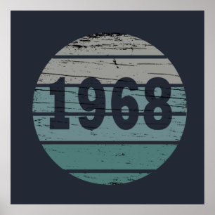 geboren in 1968 klassieke zonsondergang poster