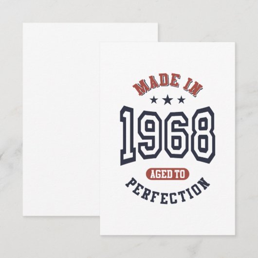 Geboren in 1968. RSVP kaartje (Voorkant / Achterkant)