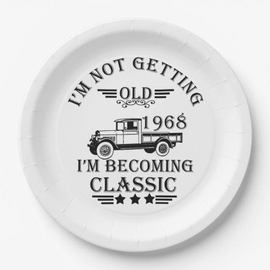 Geboren in 1968 verjaardag mannen cadeau papieren bordje (Voorkant)