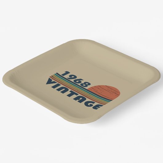 Geboren in 1968  verjaardag papieren bordje (Gebogen)