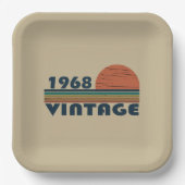 Geboren in 1968  verjaardag papieren bordje (Voorkant)