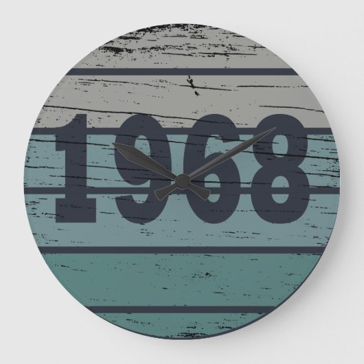 Geboren in 1968  verjaardagscadeau grote klok (Voorkant)