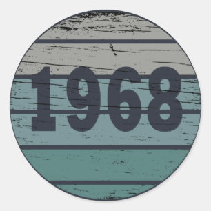 Geboren in 1968  verjaardagscadeau ronde sticker