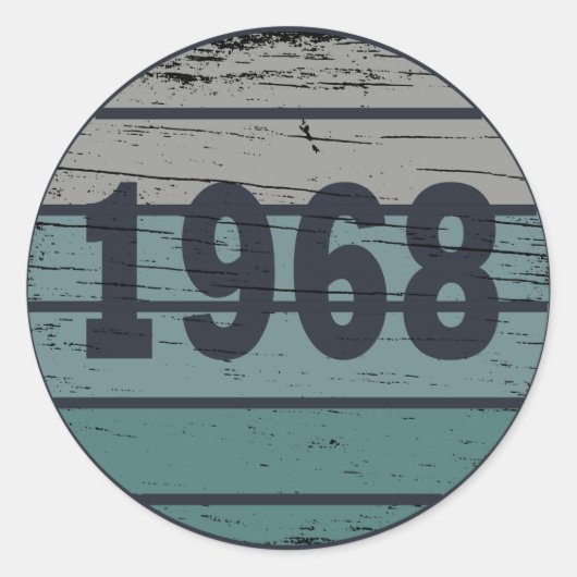 Geboren in 1968  verjaardagscadeau ronde sticker (Voorkant)