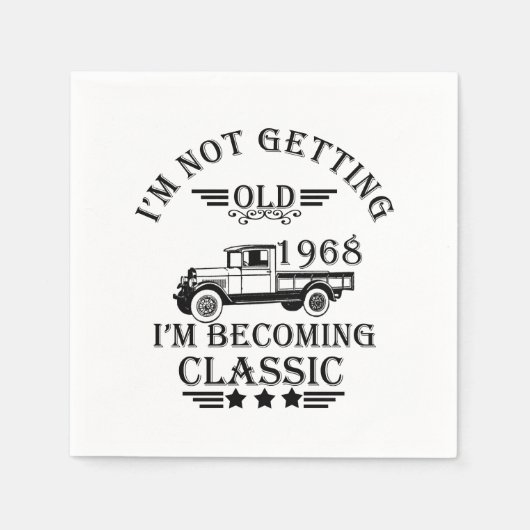 Geboren in 1968  verjaardagsfeest servet (Voorkant)