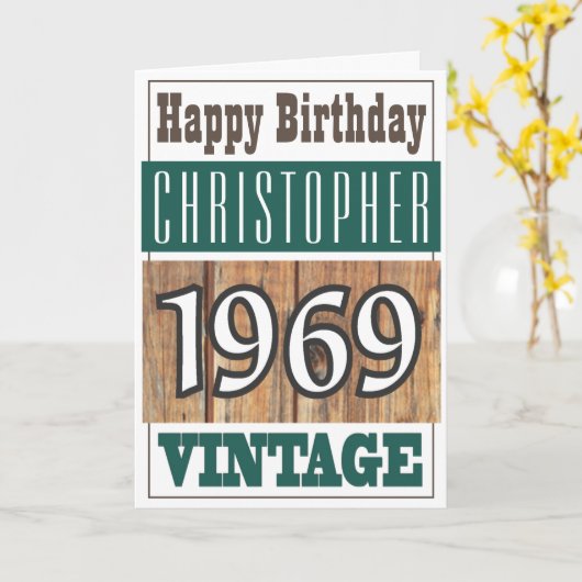 Geboren in 1969 Greetings Card Kaart (Gele Bloem)