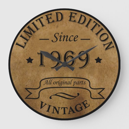 Geboren in 1969, klassieke rustige retro grote klok (Voorkant)