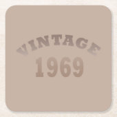 Geboren in 1969 op  verjaardag kartonnen onderzetters (Voorkant)