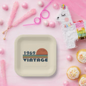 Geboren in 1969 op  verjaardag papieren bordje (Feest)