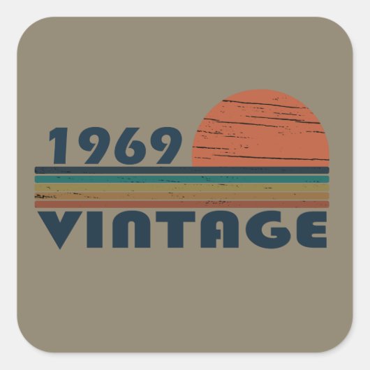 Geboren in 1969 op verjaardag vierkante sticker (Voorkant)