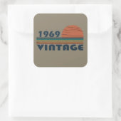 Geboren in 1969 op verjaardag vierkante sticker (Tas)