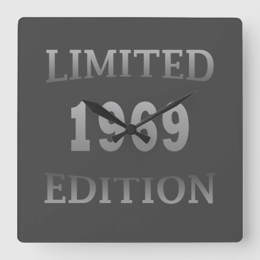 geboren in 1969  verjaardag vierkante klok (Voorkant)