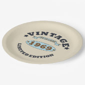 Geboren in 1969 verjaardagscadeau papieren bordje (Gekanteld)