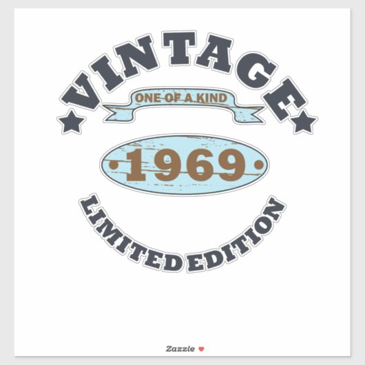 Geboren in 1969  verjaardagscadeau sticker (Vel)