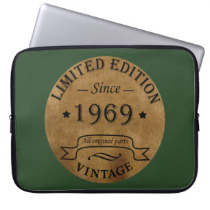 Geboren in 1969 vintage verjaardagscadeau laptop sleeve