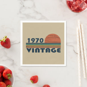 Geboren in 1970 elegante vintage verjaardagsfeestj servet
