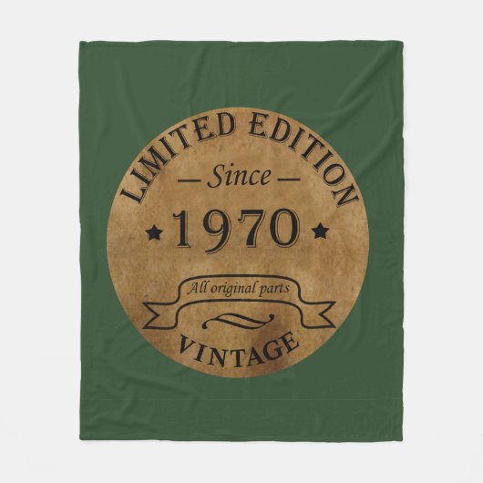 Geboren in 1970 op  verjaardag fleece deken (Voorkant)