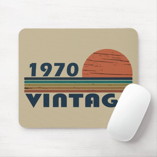 Geboren in 1970 op  verjaardag muismat (Met muis)