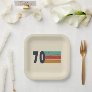 Geboren in 1970 op  verjaardag papieren bordje