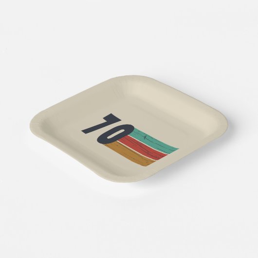 Geboren in 1970 op verjaardag papieren bordje (Gebogen)