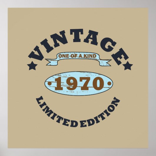 Geboren in 1970 op  verjaardag poster (Voorkant)