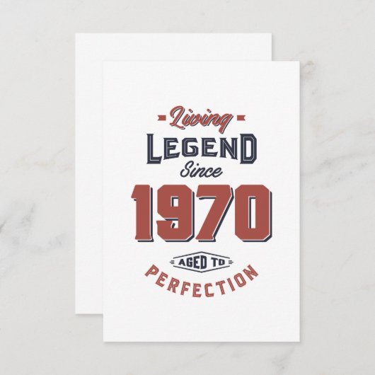 Geboren in 1970 RSVP kaartje (Voorkant / Achterkant)