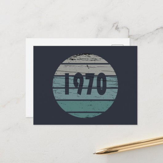 Geboren in 1970  verjaardagscadeau feestdagenkaart (Voorkant / Achterkant in situ)