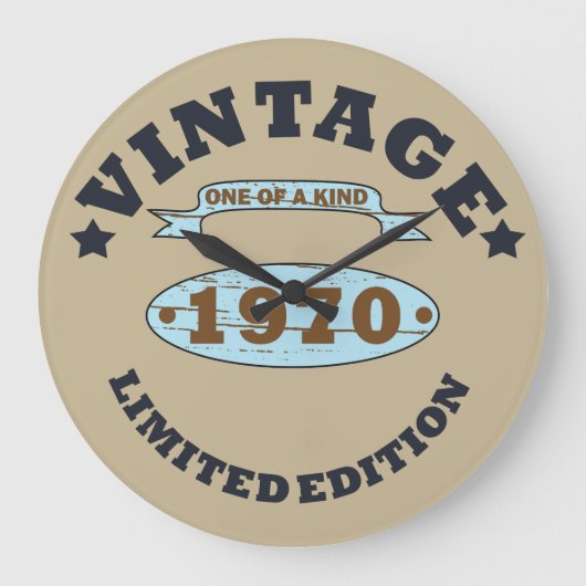 Geboren in 1970  verjaardagscadeau grote klok (Voorkant)