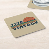 Geboren in 1970  verjaardagscadeau kartonnen onderzetters (Schuin)