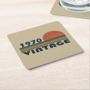 Geboren in 1970  verjaardagscadeau kartonnen onderzetters