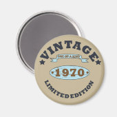 Geboren in 1970 verjaardagscadeau magneet (Voorkant / Achterkant)