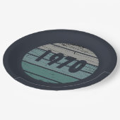 Geboren in 1970 verjaardagscadeau papieren bordje (Gekanteld)