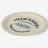 Geboren in 1970 verjaardagscadeau papieren bordje (Gekanteld)