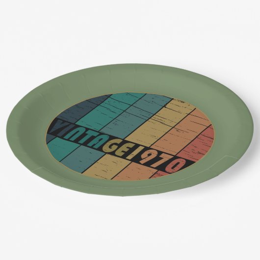 Geboren in 1970 verjaardagscadeau papieren bordje (Gekanteld)