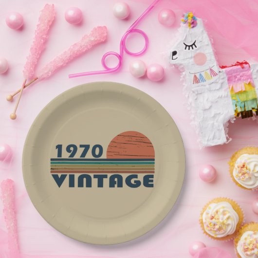 Geboren in 1970  verjaardagscadeau papieren bordje (Feest)