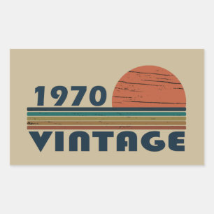 Geboren in 1970 verjaardagscadeau rechthoekige sticker