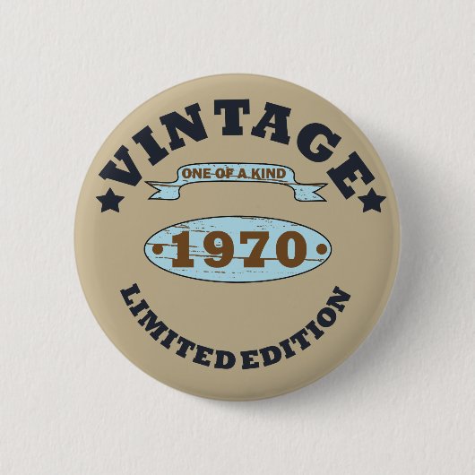 Geboren in 1970  verjaardagscadeau ronde button 5,7 cm (Voorkant)