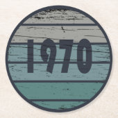 Geboren in 1970  verjaardagscadeau ronde kartonnen onderzetter (Voorkant)
