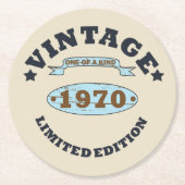 Geboren in 1970  verjaardagscadeau ronde kartonnen onderzetter (Voorkant)