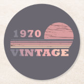 Geboren in 1970  verjaardagscadeau ronde kartonnen onderzetter (Voorkant)