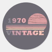 Geboren in 1970  verjaardagscadeau ronde sticker (Voorkant)