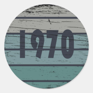 Geboren in 1970 verjaardagscadeau ronde sticker