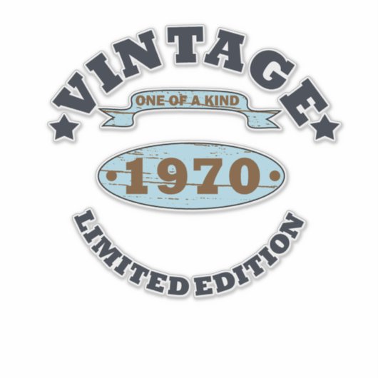 Geboren in 1970  verjaardagscadeau sticker (Voorkant)