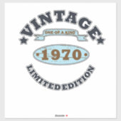 Geboren in 1970 verjaardagscadeau sticker (Vel)