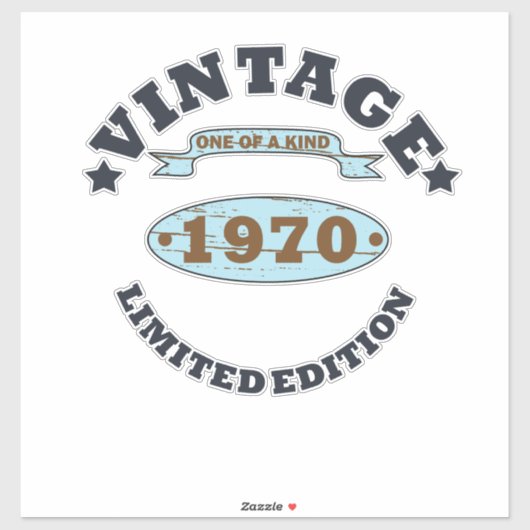 Geboren in 1970  verjaardagscadeau sticker (Vel)