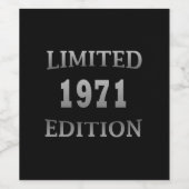 Geboren in 1971 53e verjaardag wijn etiket (Enkel label)