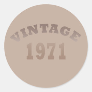 Geboren in 1971 elegante moderne vintage verjaarda ronde sticker