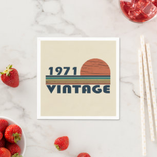 Geboren in 1971 elegante vintage verjaardagsfeestj servet