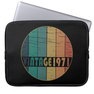 Geboren in 1971 kleurrijke vintage stijl verjaarda laptop sleeve